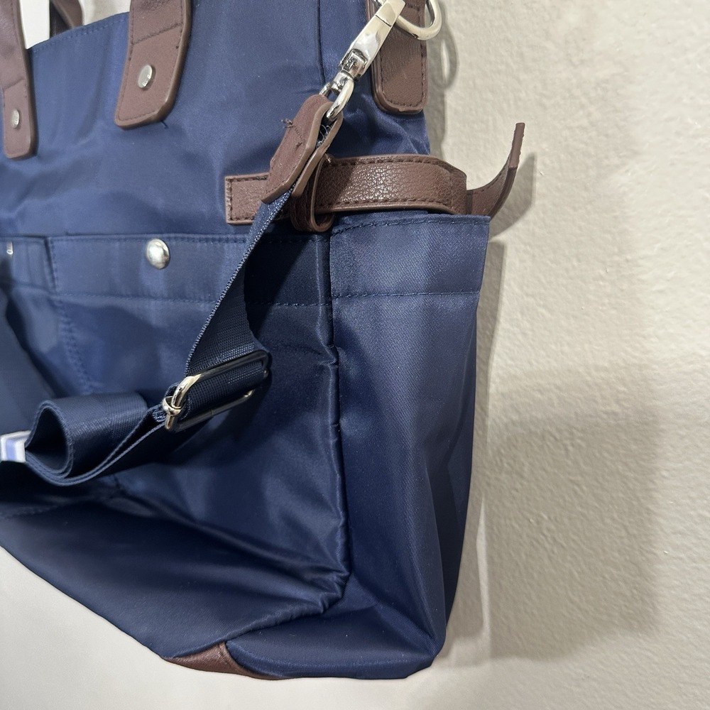 Signature Diaper Bag Messenger Canvas Blue/ Brown Baby Tote Travel Organizer - Picture 13 of 13